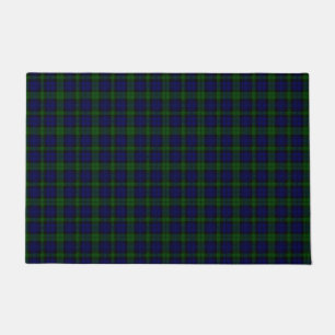 Tapete Xadrez preta do verde azul do tartan do clã do
