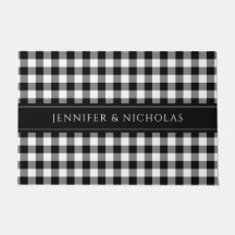 Xadrez Preto E Branco Rústico Nome Gingham 