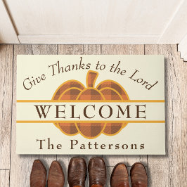 Tapete Xadrez Pumpkin dá Obrigados ao Senhor Ação de Graç