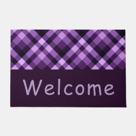 Tapete Xadrez Roxa Moderna Monograma Porta Média