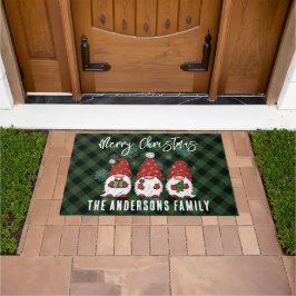 Tapete Xadrez Verde dos Gnomos Nórdicos de Natal