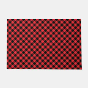 Tapete Xadrez Vermelho Preto de Búfalo