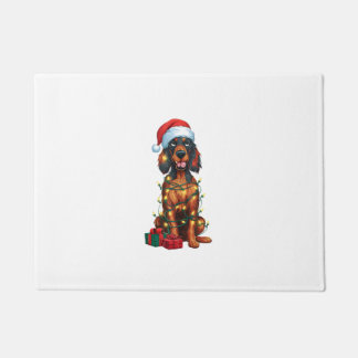 Tapete Xmas Lighting Santa Hat Gordon Setter Dog Christma