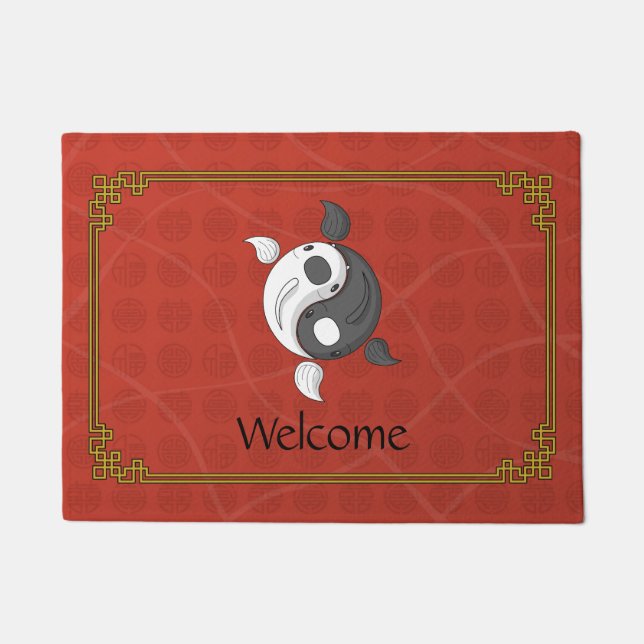 Tapete Yin e Yang, a Porta Koi (Frente)