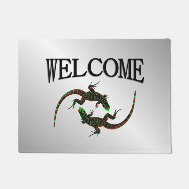 Tapete Yin Yang Lizards Silver (Frente)