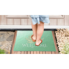 Tapete YOGA Instrutor Studio Welcome Green Dourado Lotus