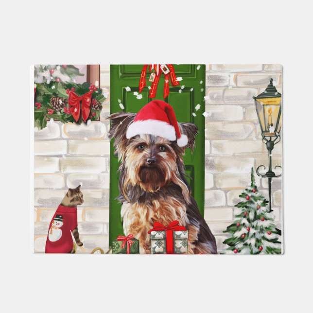 Tapete Yorkie Dog Natal (Frente)