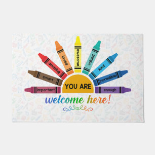 Tapete You Are Welcome Here Mat, Crayons Doormat