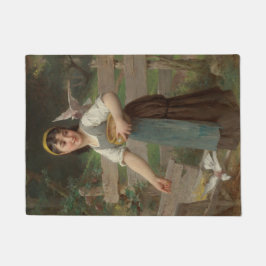 Tapete Young Girl Feeding the Doves (por Émile Munier)