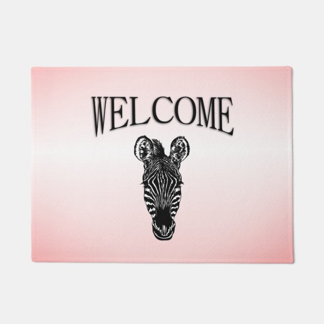 Tapete Zebra Head em Rosa (Frente)