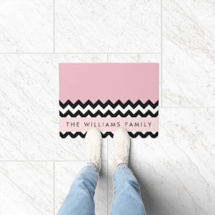 Tapete Zigzag preto-e-branco, Chevron, rosa, seu nome