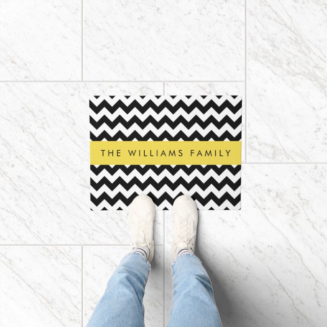 Tapete Zigzag preto-e-branco, padrão Chevron, seu nome (Interior)