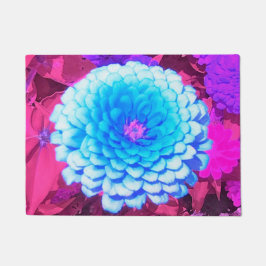 Tapete Zinnia Azul bonito no Jardim de Verão Roxo