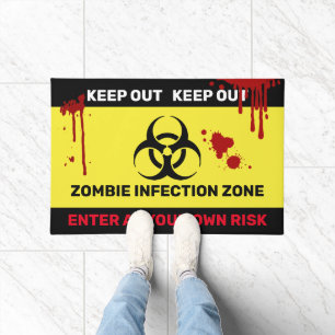 Tapete Zombie Biohazard Não Entrar no Sinal de Aviso