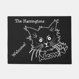 tapetes de porta personalizados para gatos pretos
