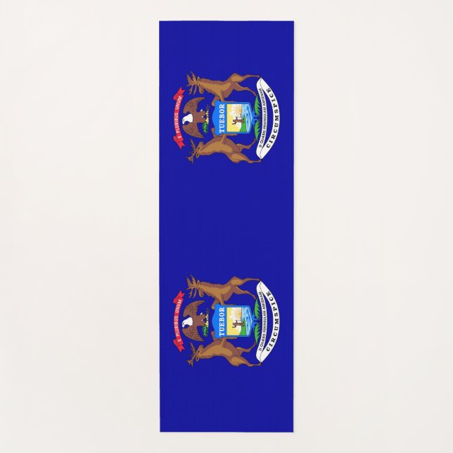 Tapetes de Yoga Patrióticos com a bandeira de Mich (Frente)