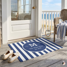 Tapis Personalizado de Listras Azuis Marinho para