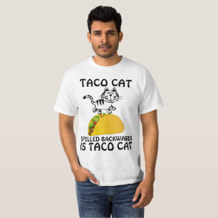 TÁQUO CAT VOLTOU PARA TRÁS É CAMISAS T TACO CAT