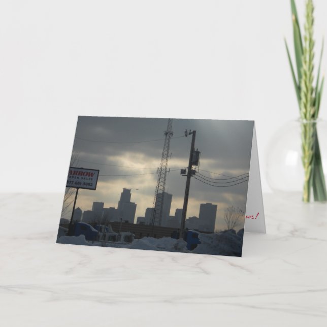 “Tarde de Inverno em Minneapolis" Cartão de Natal (Frente)