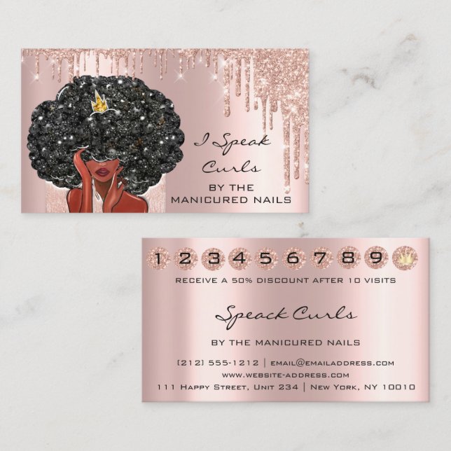 Tarjeta De Visita Cartão De Lealdade 10 Punch Curl (Frente/Verso)