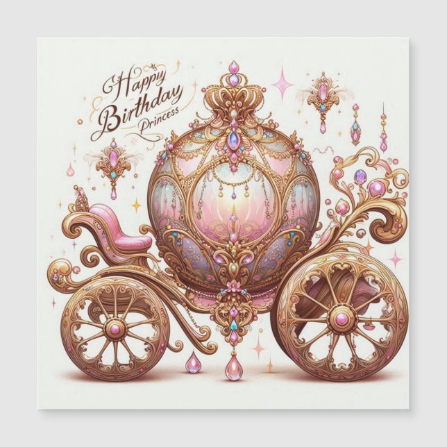 Tarjeta Magnética Carroza Colección Princess  (Frente)