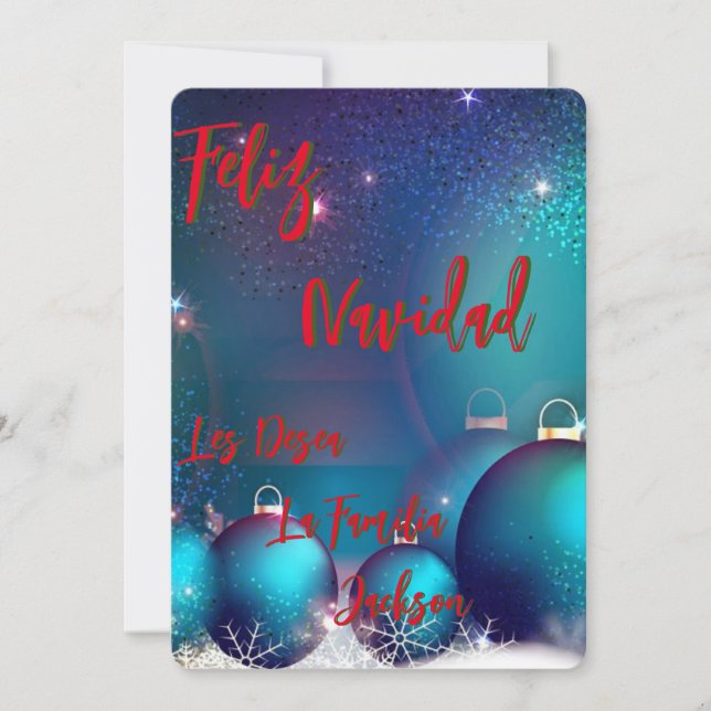 Tarjeta Navideña Feliz Navidad personalizada (Frente)