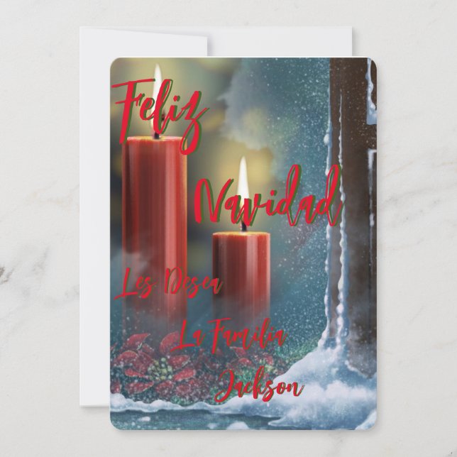 Tarjeta Navideña Feliz Navidad personalizada (Frente)
