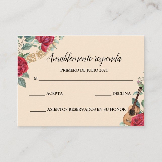 Tarjeta RSVP Burgundy Red Charra Convite (Frente)