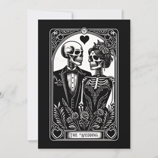 Tarot Card Skeleton Casal O Convite De Casamento (Frente)