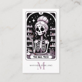 Tarot Nail Technician Monogramed Cartão de visita