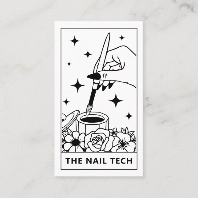 Tarot Nail Technician Nail Art Cartão de visita (Frente)