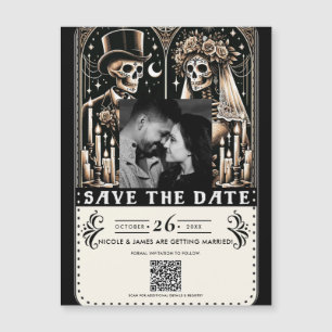 Tarot Skeletons Noiva Casamento noivo Salve a Data