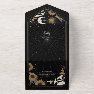 Tarot Wedding & RSVP Sun Moon Alinhado Convidar