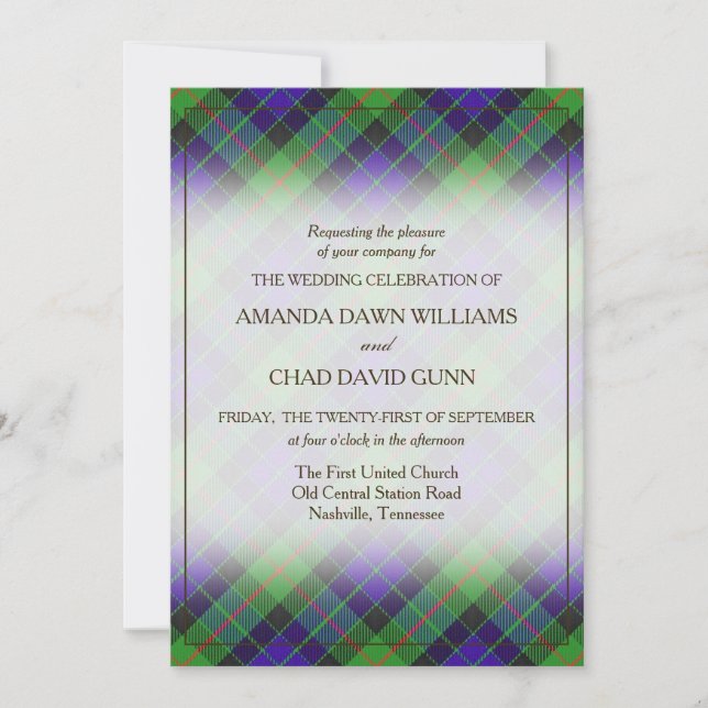 Tartan Beauty Clan Gunn Xadrez escocesa (Frente)