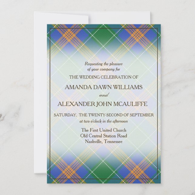 Tartan Beauty Clan MacAuliffe Xadrez irlandesa (Frente)