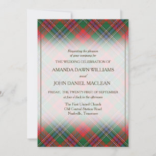 Tartan Beauty Clan MacLean Red Scottish Xadrez