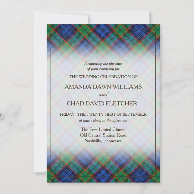 Tartan Beleza Clã Fletcher Xadrez Escocês (Frente)