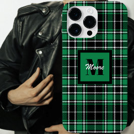 Tartan - Capa de telefone branca verde e esbranqui