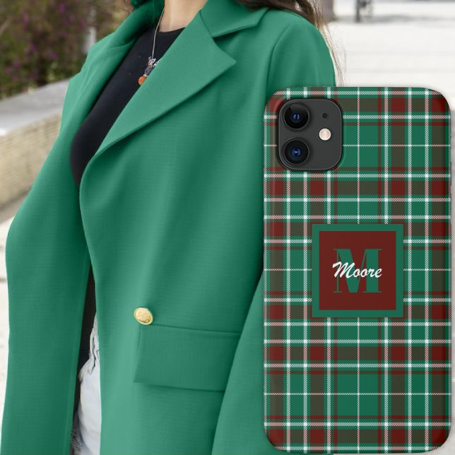 Tartan - Capa de telefone Verde Vermelho e Branco  (Tartan - Green Russet Red and Off White Phone Case by Leapfroglisics Shop)