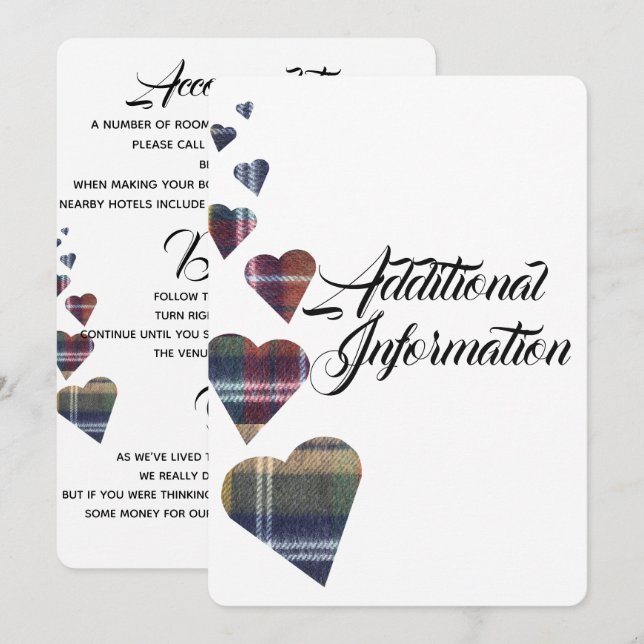 Tartan - Cartão de Informação Adicional (Frente/Verso)