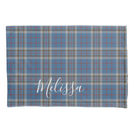 Tartan Clan Thompson Xadrez Blue Cinza Check