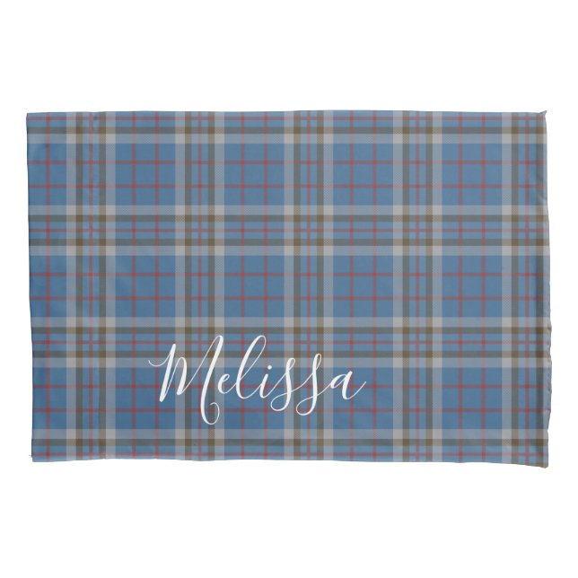 Tartan Clan Thompson Xadrez Blue Cinza Check (Frente-Esquerda)