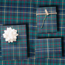 Tartan clássico escocês Hunter Verde e Azul-Marinh