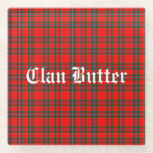 Tartan da Manteiga do Clã e Texto Personalizado
