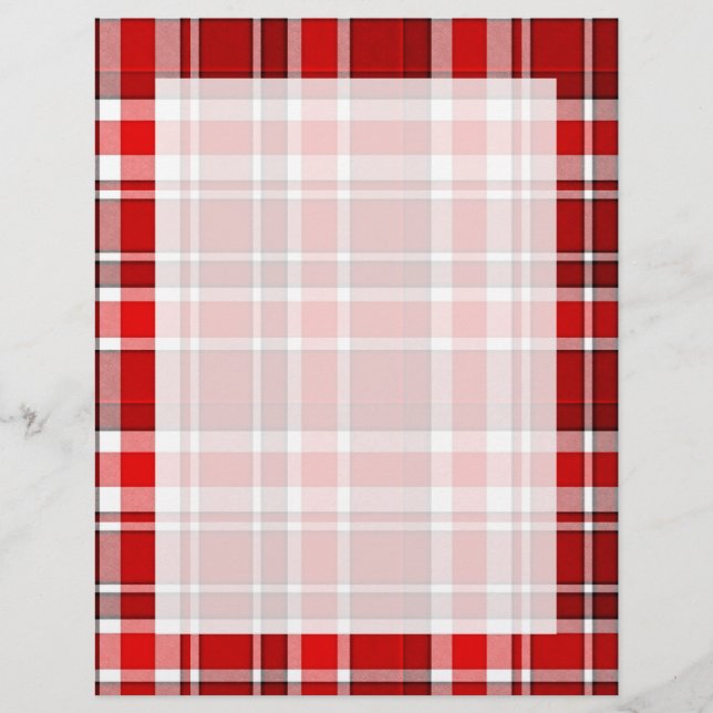 Tartan da Xadrez branca vermelha (Frente)