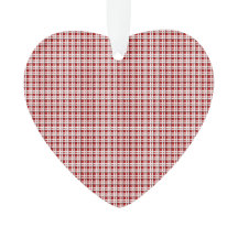 Tartan de Natal em ornamento acrílico vermelho e b