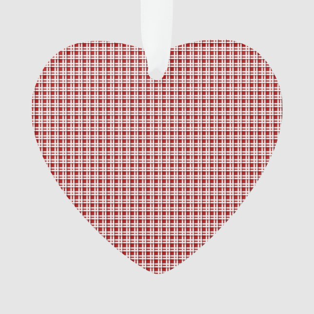 Tartan de Natal em ornamento acrílico vermelho e b (Frente)