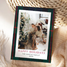 Tartan do Cartão de Férias de Natal da Xadrez Mode