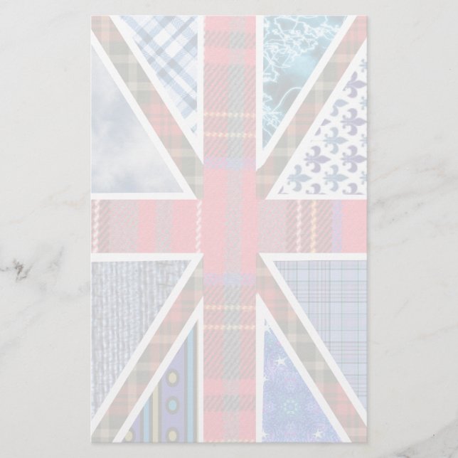 Tartan e Padrões-Tecidos - Papel de bandeira britâ (Frente)