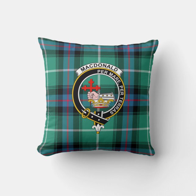 Tartan, Emblema e Divisa do Clã McLeod em Almofada (Frente)
